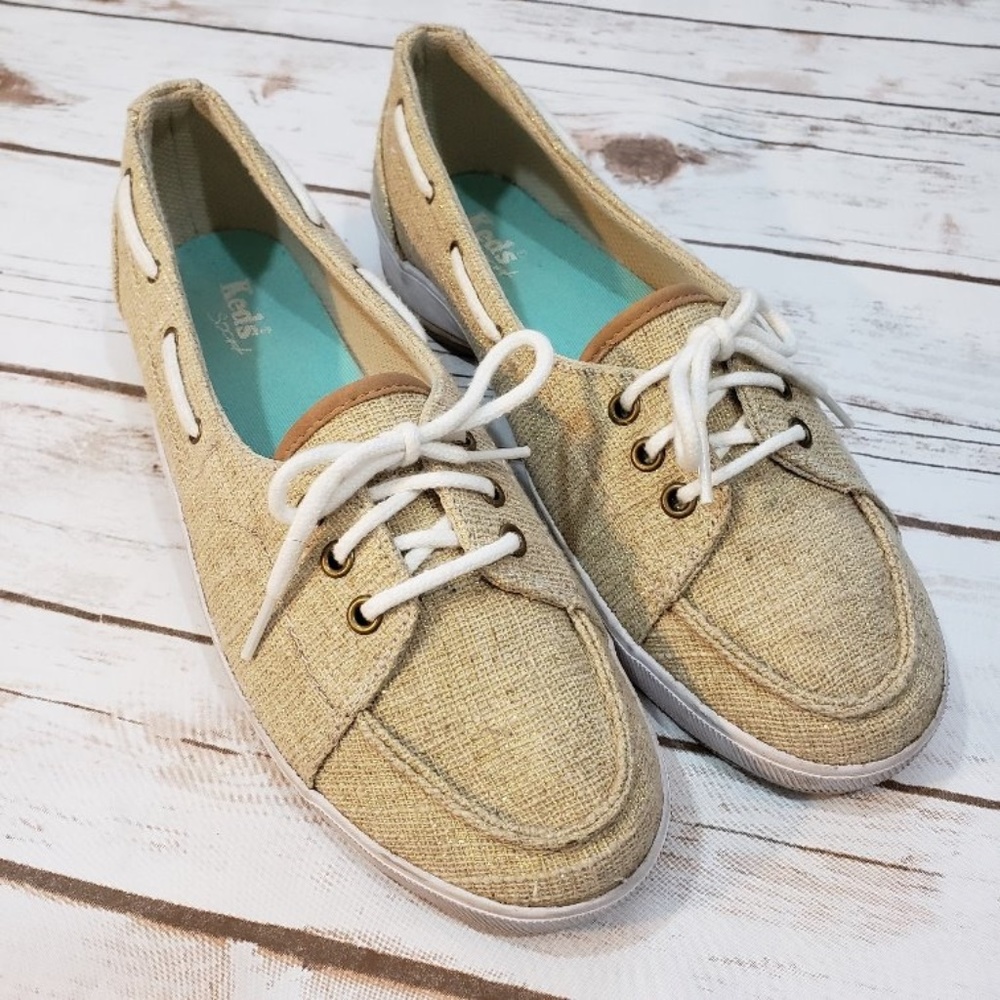 KEDS Sport Charter Boat Shoes Size 8 Gold